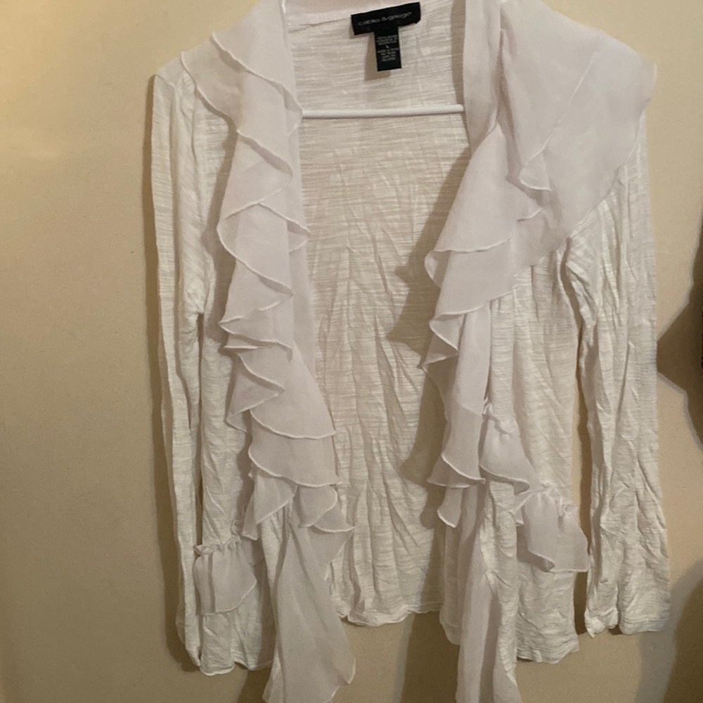 White ruffle coverup